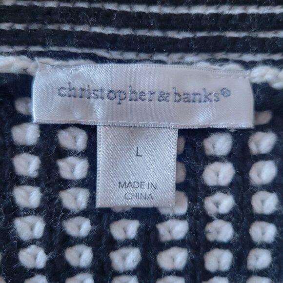 Christopher & Banks Textured Button Front Knit Sweater Cardigan, Women’s L, EUC - Picture 6 of 9